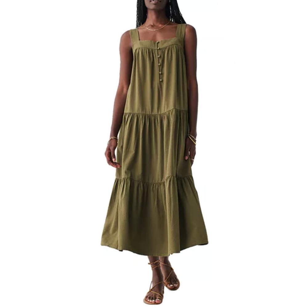 Faherty Olive Green Maxi Dress